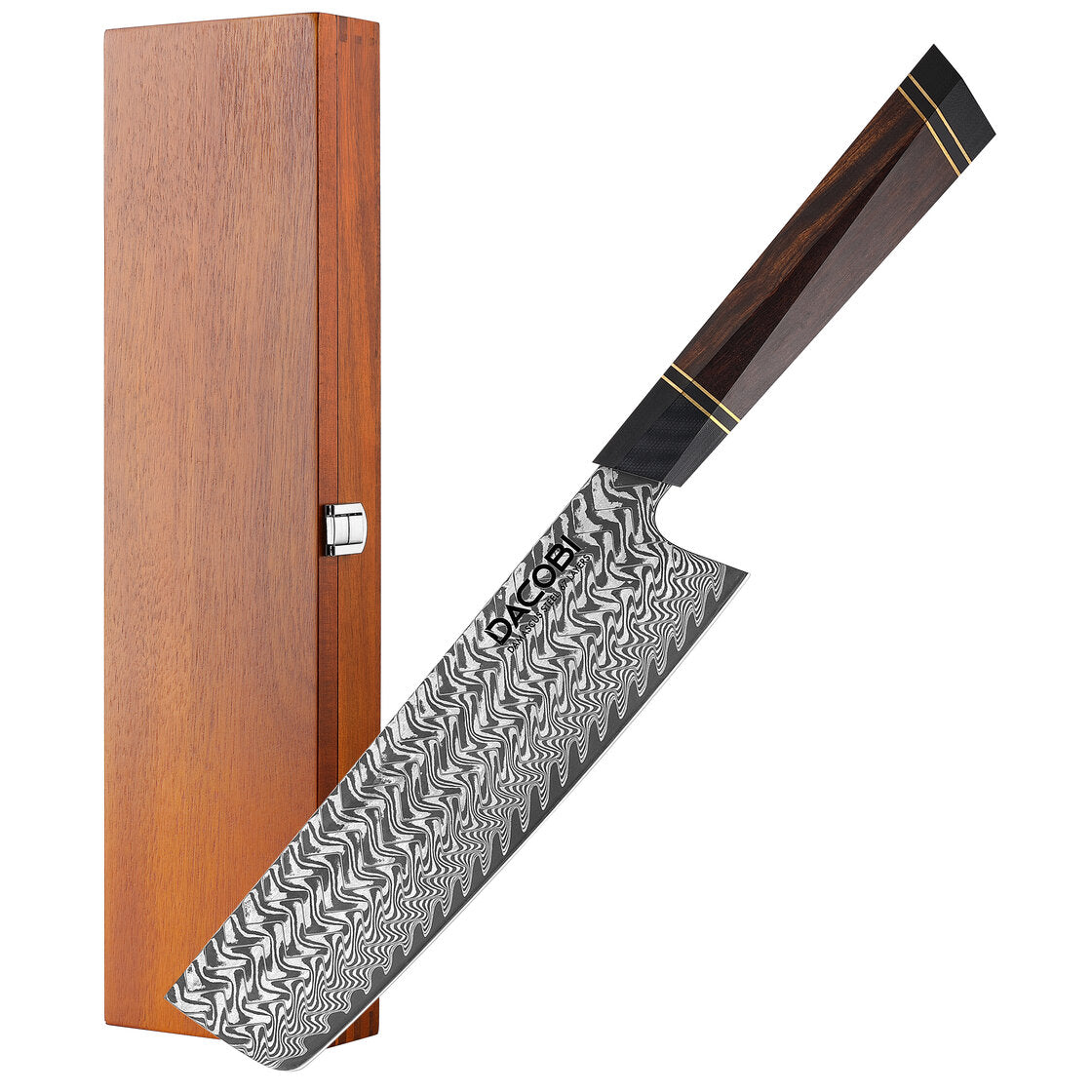 C55 Кухненски Нож Никири, 18.5 cm, Дамаска Стомана - DACOBI.bg