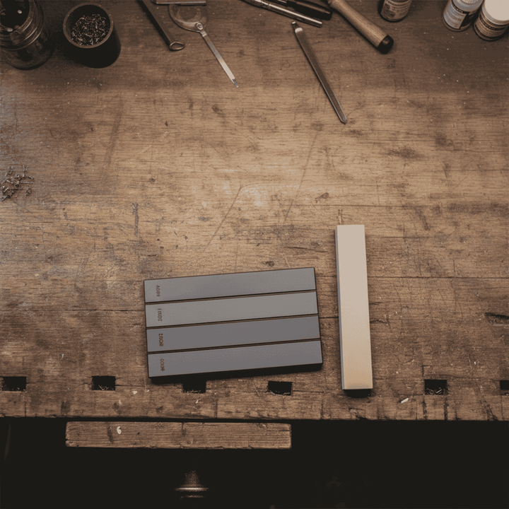 Комплект диамантени камъни за заточване + Устройство за заточване с кожен ремък, S10