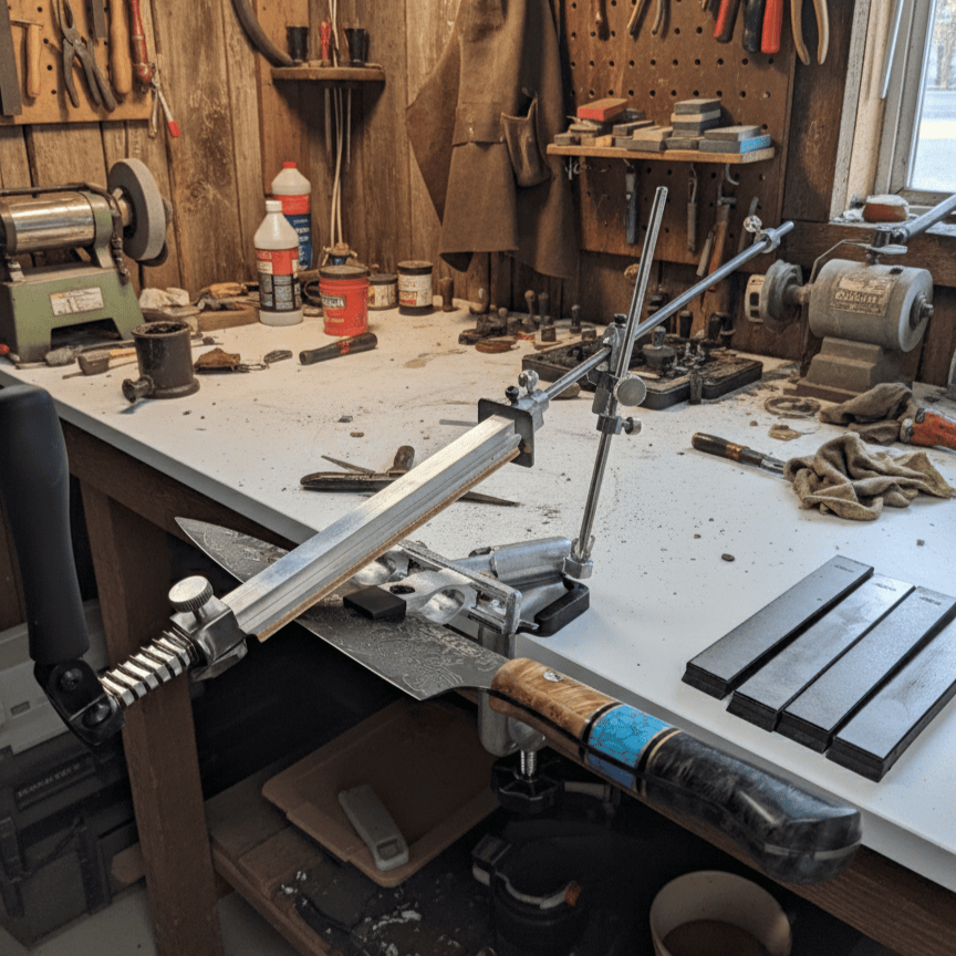 Комплект диамантени камъни за заточване + Устройство за заточване с кожен ремък, S10