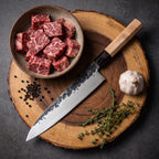 Ковано с чук острие на нож Gyuto Tsuchime