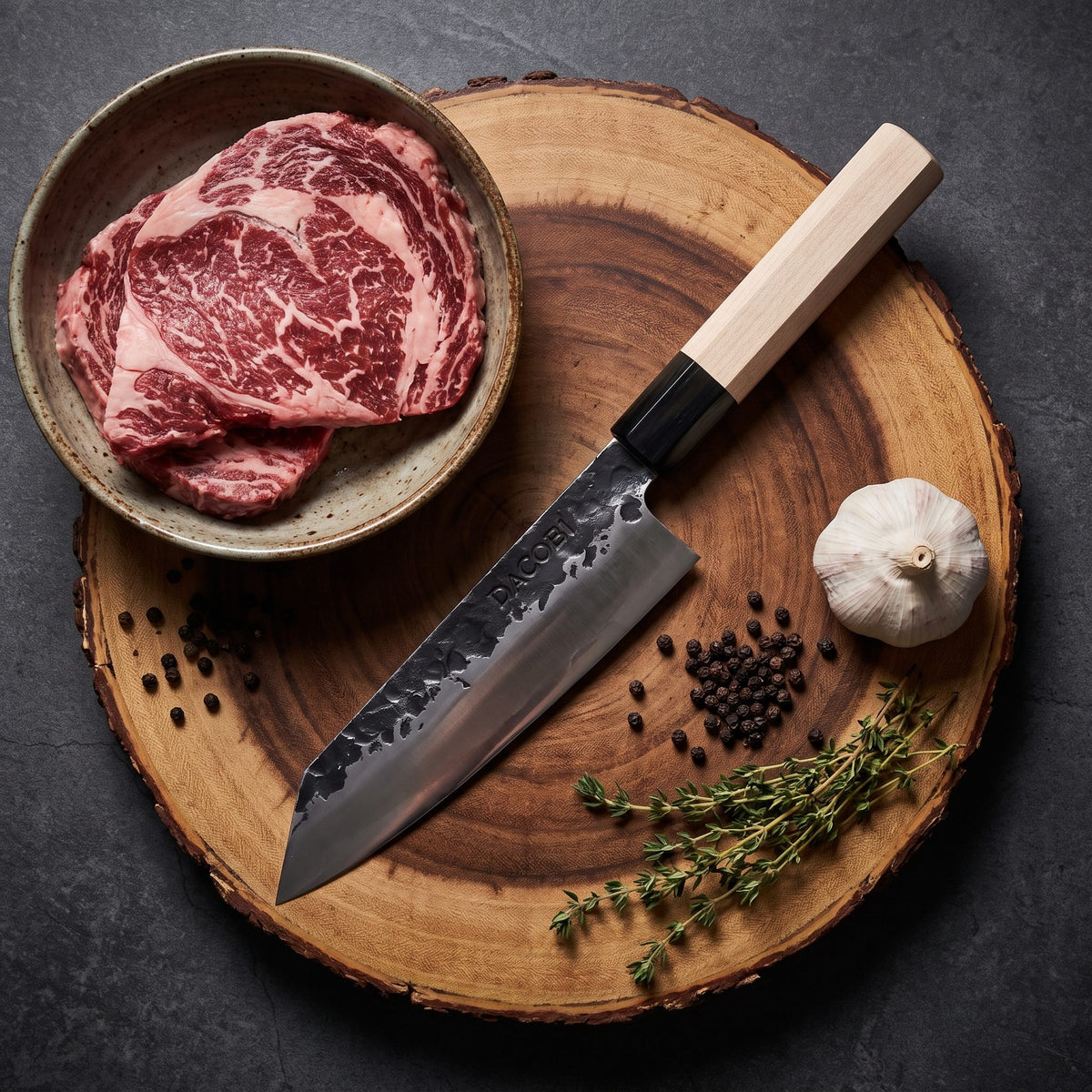 Ковано с чук острие на нож Kiritsuke Tsuchime