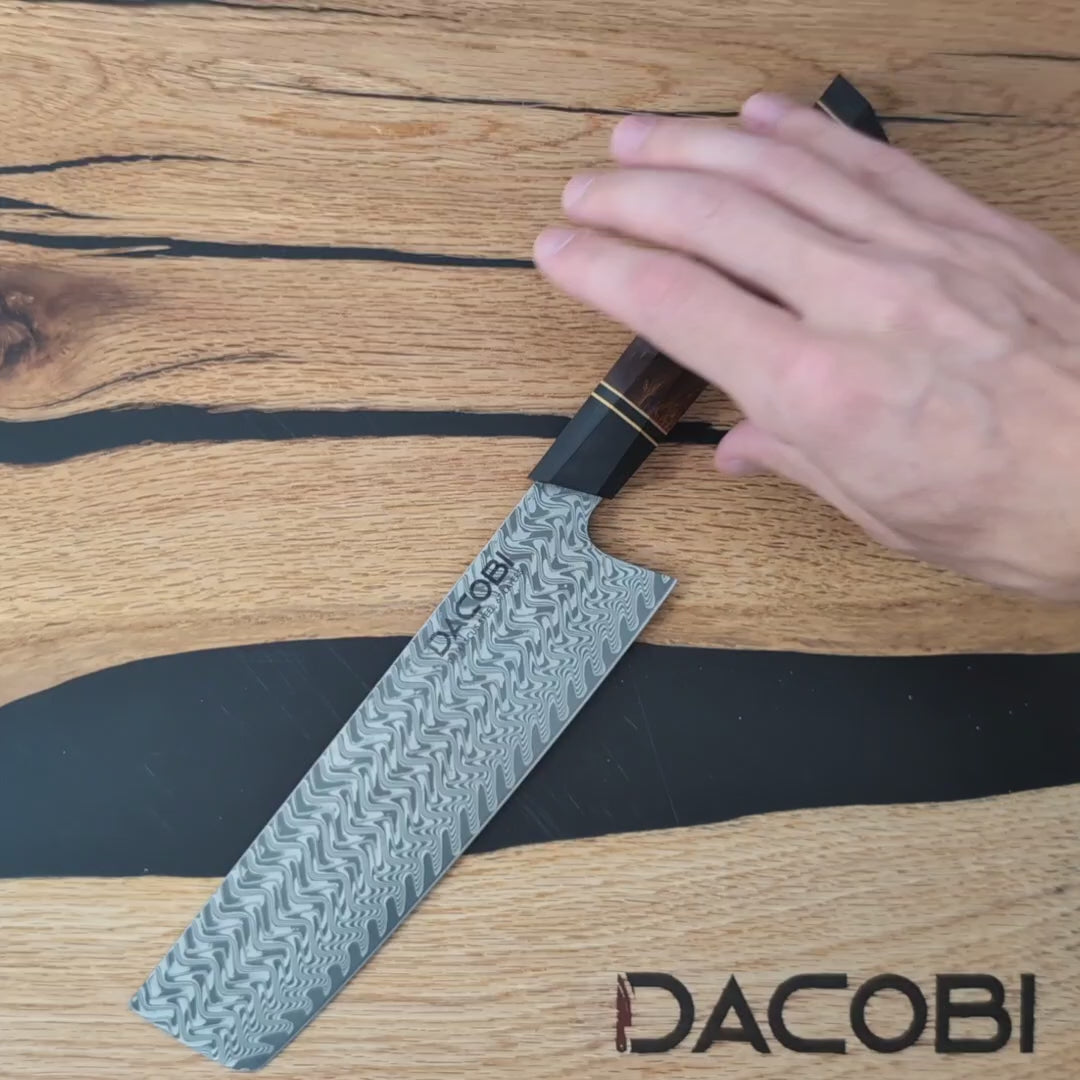 C55 Кухненски Нож Никири, 18.5 cm, Дамаска Стомана