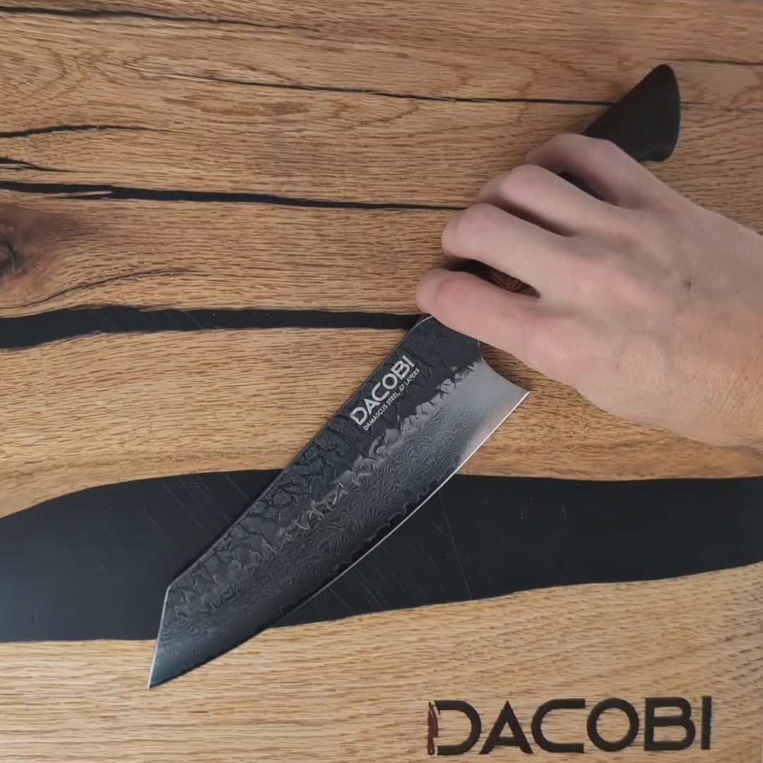 C62 Кухненски Нож Сантоку, 19 cm, Дамаска Стомана