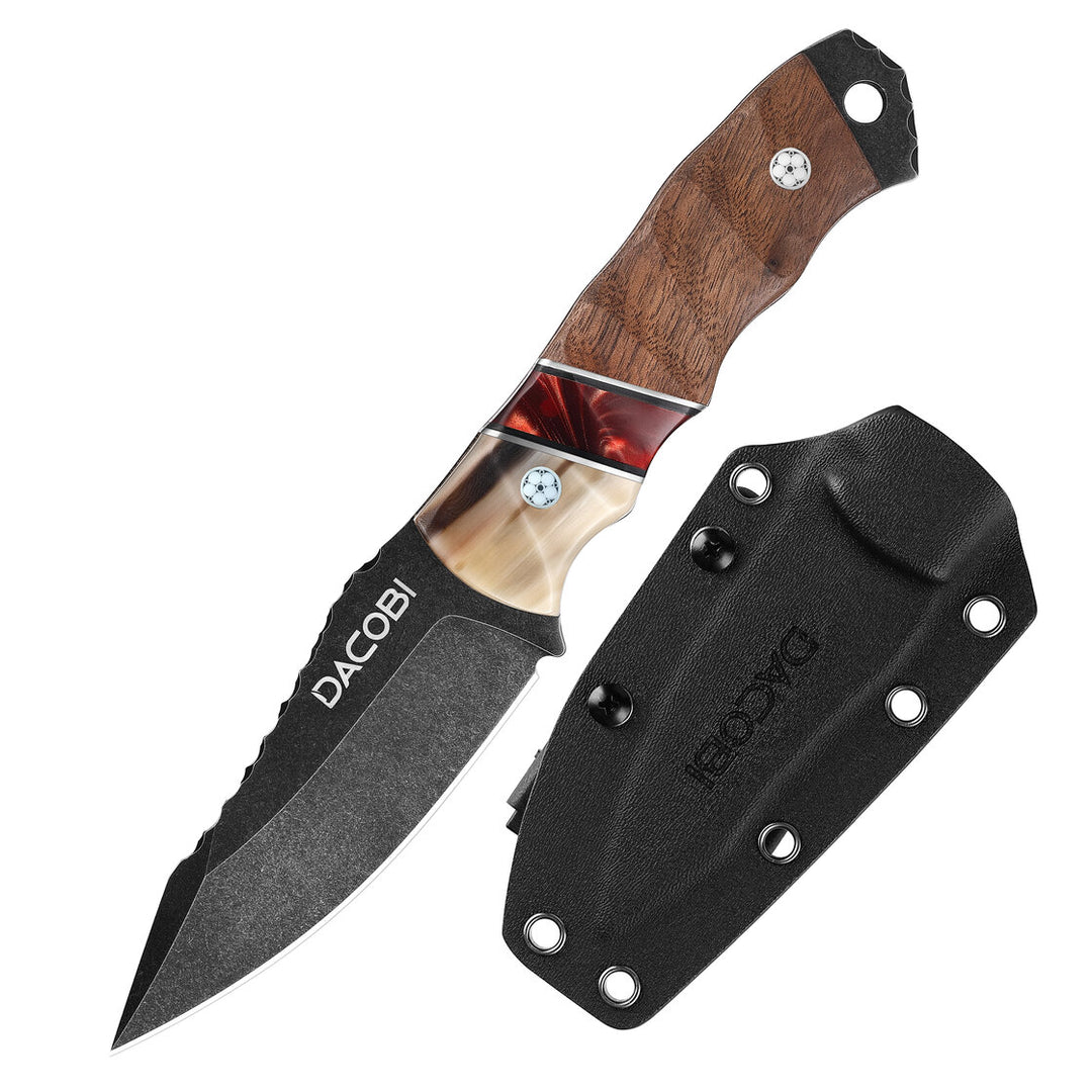 Нож Гризли, стомана D2, дръжка от бик рог + смола