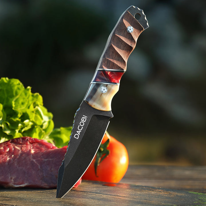 Нож Гризли, стомана D2, дръжка от бик рог + смола