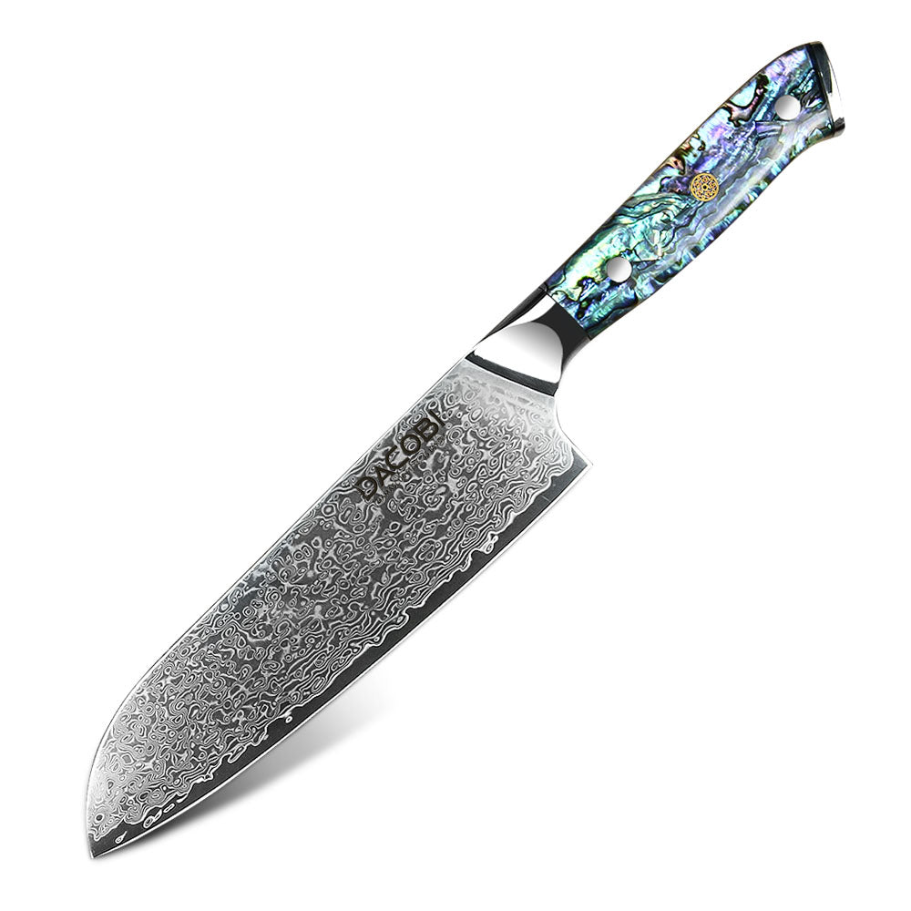 C23 Кухненски Нож Сантоку, 18 cm, Дамаска Стомана - DACOBI.bg
