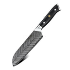 C26 Кухненски Нож Сантоку, 17 cm, Дамаска Стомана - DACOBI.bg
