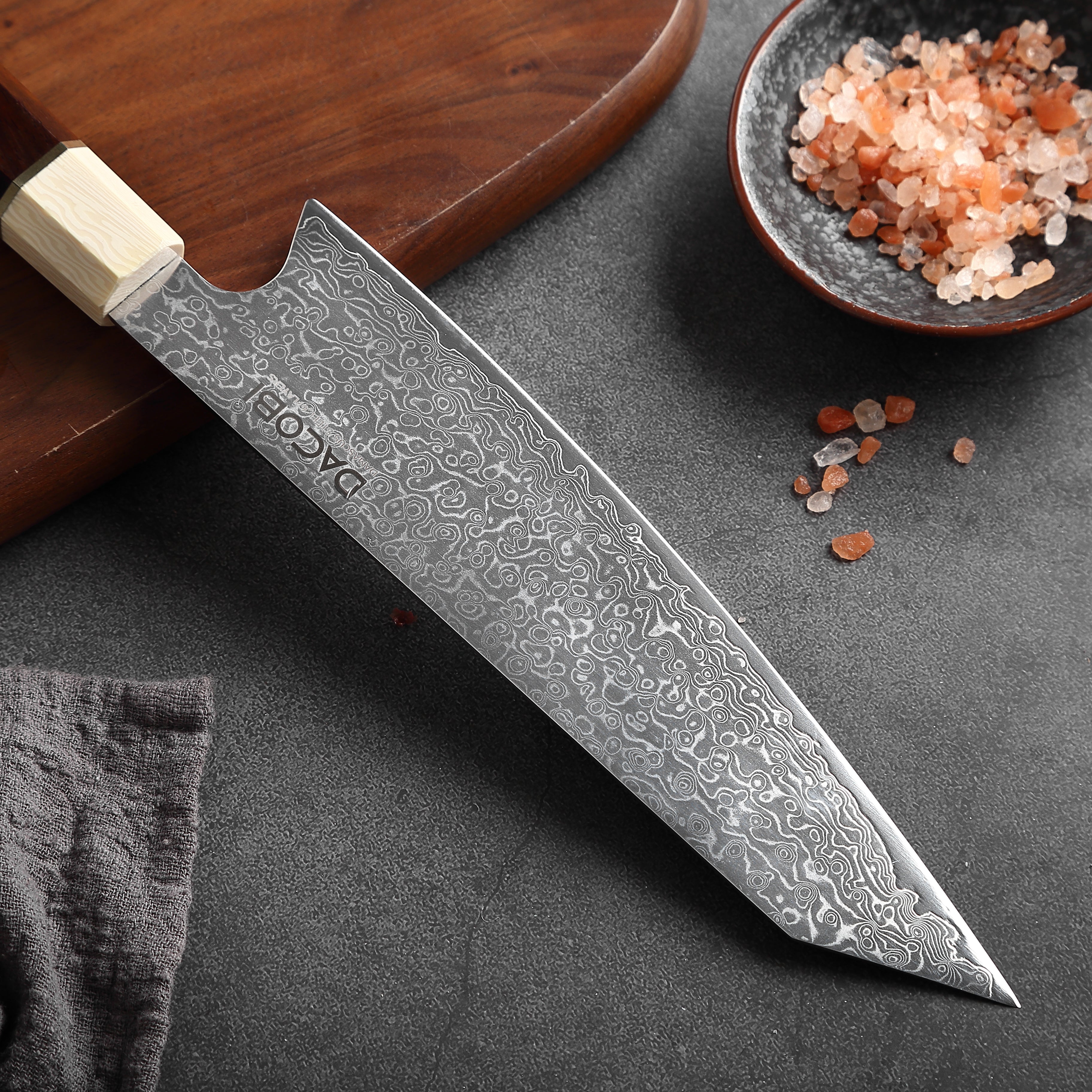 C13 Кухненски Нож Киритсуке, 20.5 cm, Дамаска Стомана - DACOBI.bg